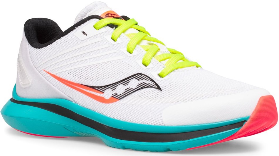 Adidași Kinvara 12 Pentru Copil Mare Alb-negru-citron Saucony