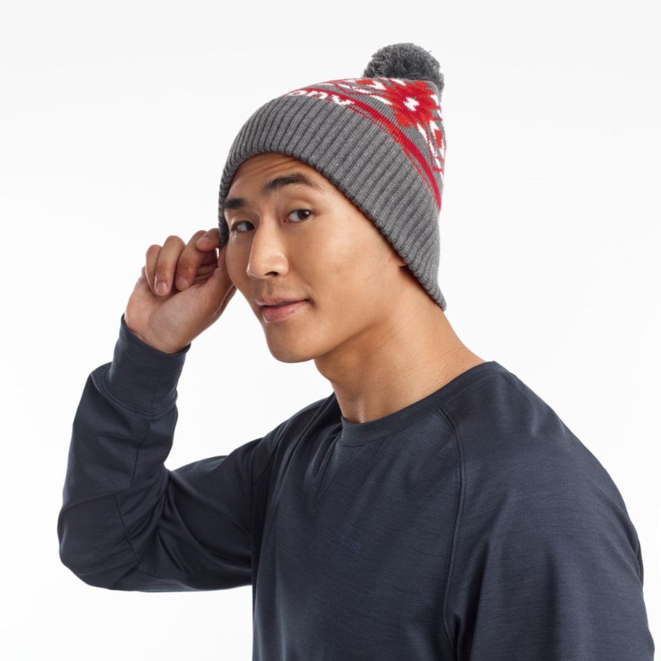 Rested Pom Beanie Gri Deschis Heather Saucony