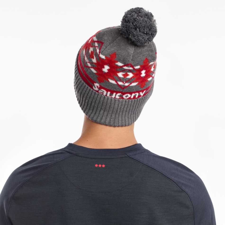 Rested Pom Beanie Gri Deschis Heather Saucony