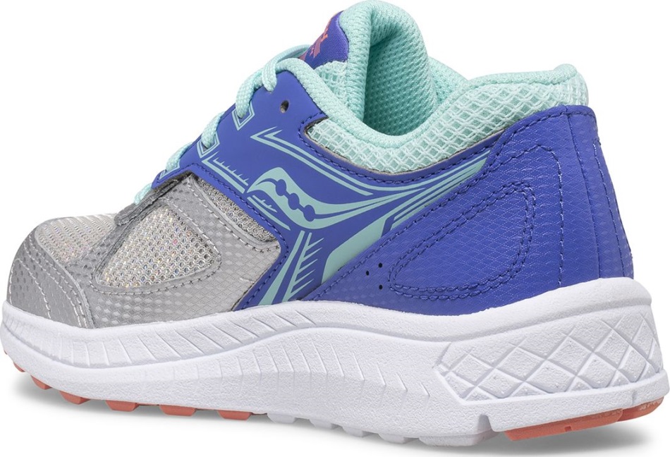 Adidași Saucony Pentru Copii Mari Cohesion 14 Din Dantelă Silver-periwinkle-turq