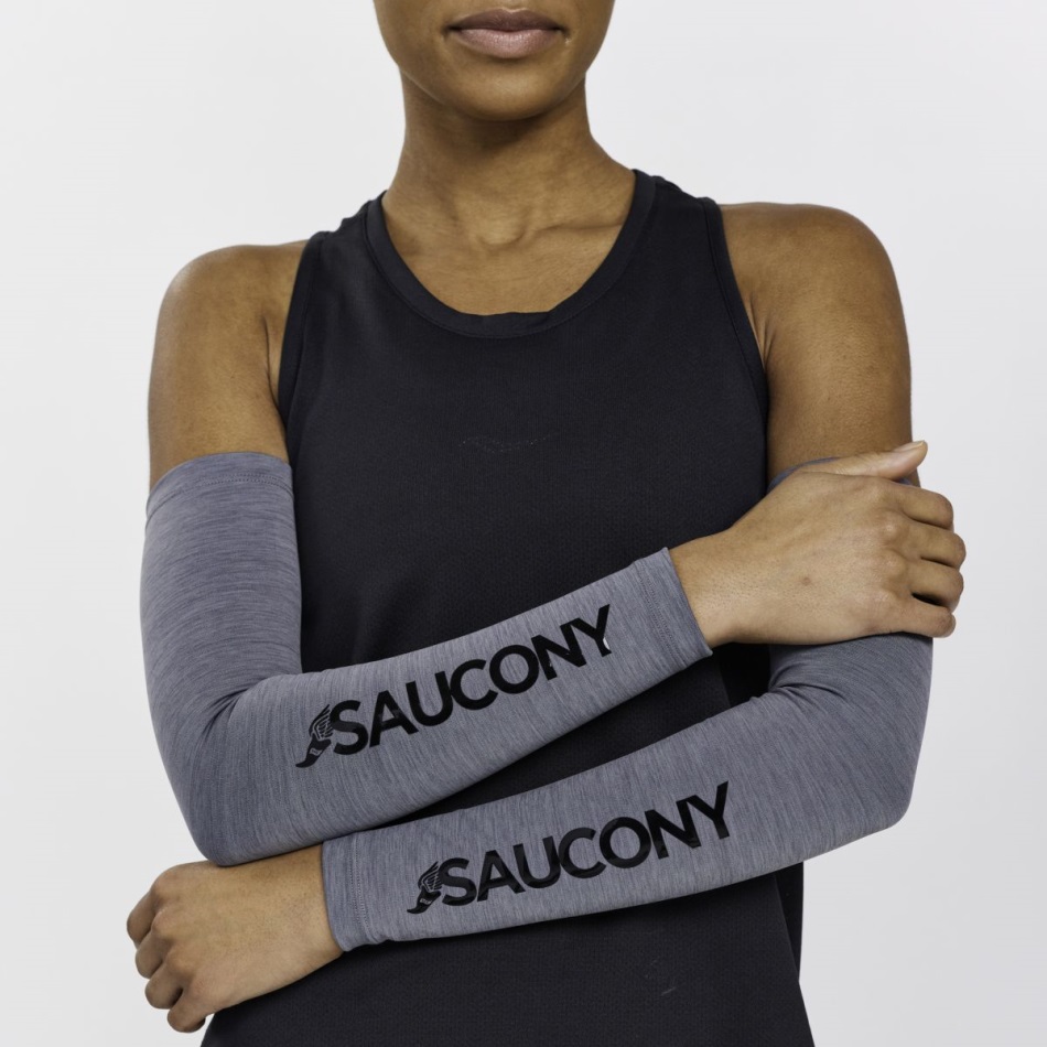 Saucony Gri închis Heather Fortify Mâneci De Braț