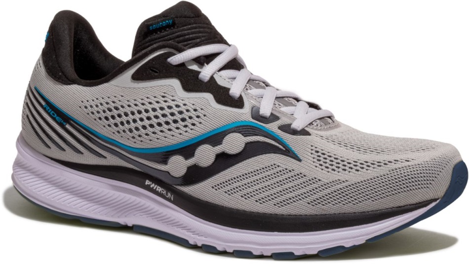 Saucony Men's Ride 14 Ceață-negru-furtună