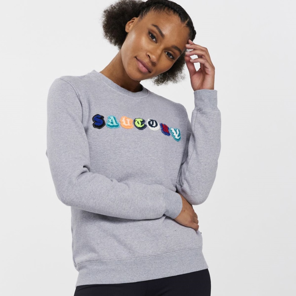 Saucony Odihnit Crewneck Gri Deschis Heather