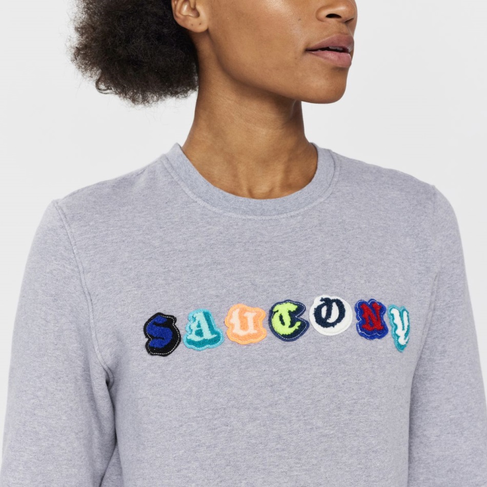 Saucony Odihnit Crewneck Gri Deschis Heather