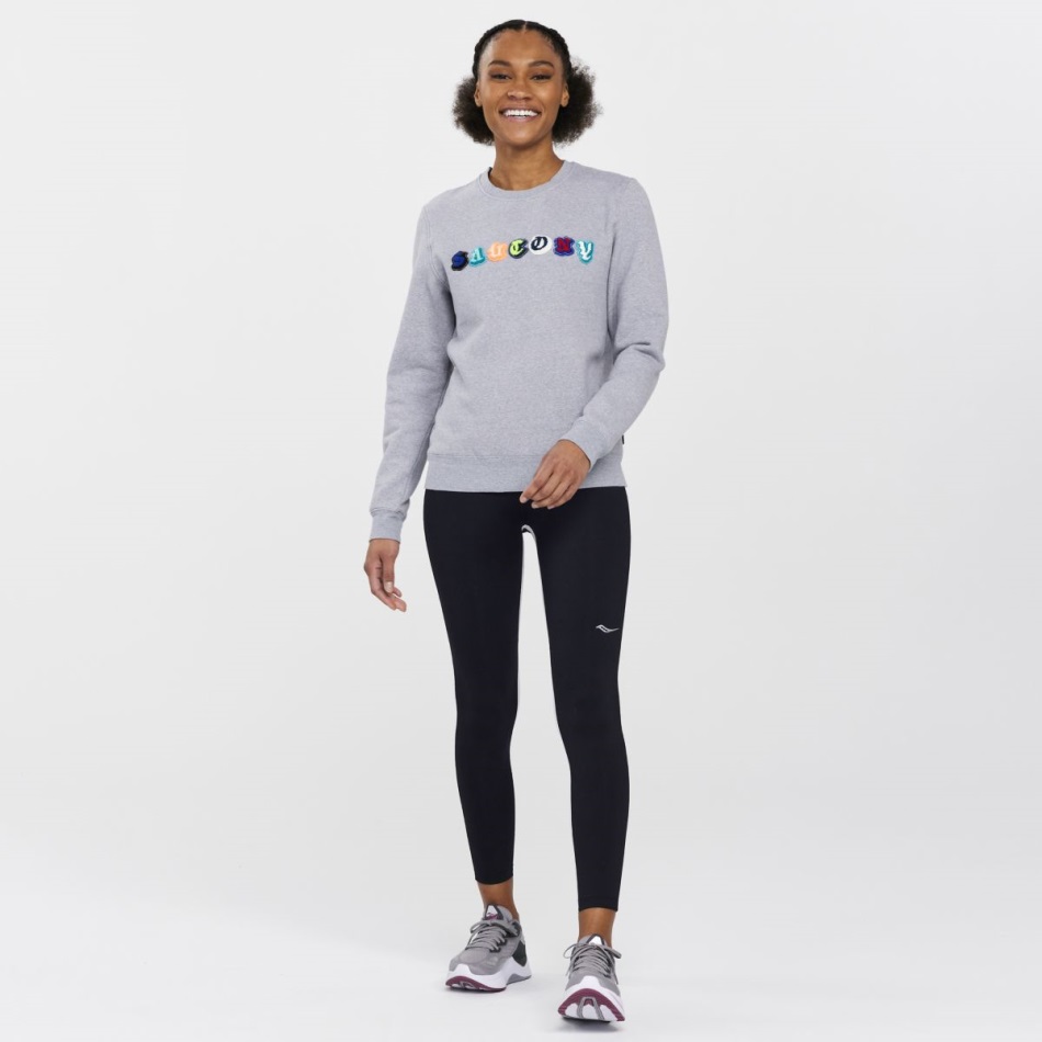 Saucony Odihnit Crewneck Gri Deschis Heather