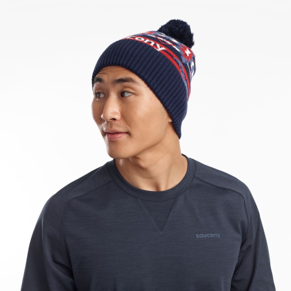 Saucony Relaxed Pom Beanie Blue Nights