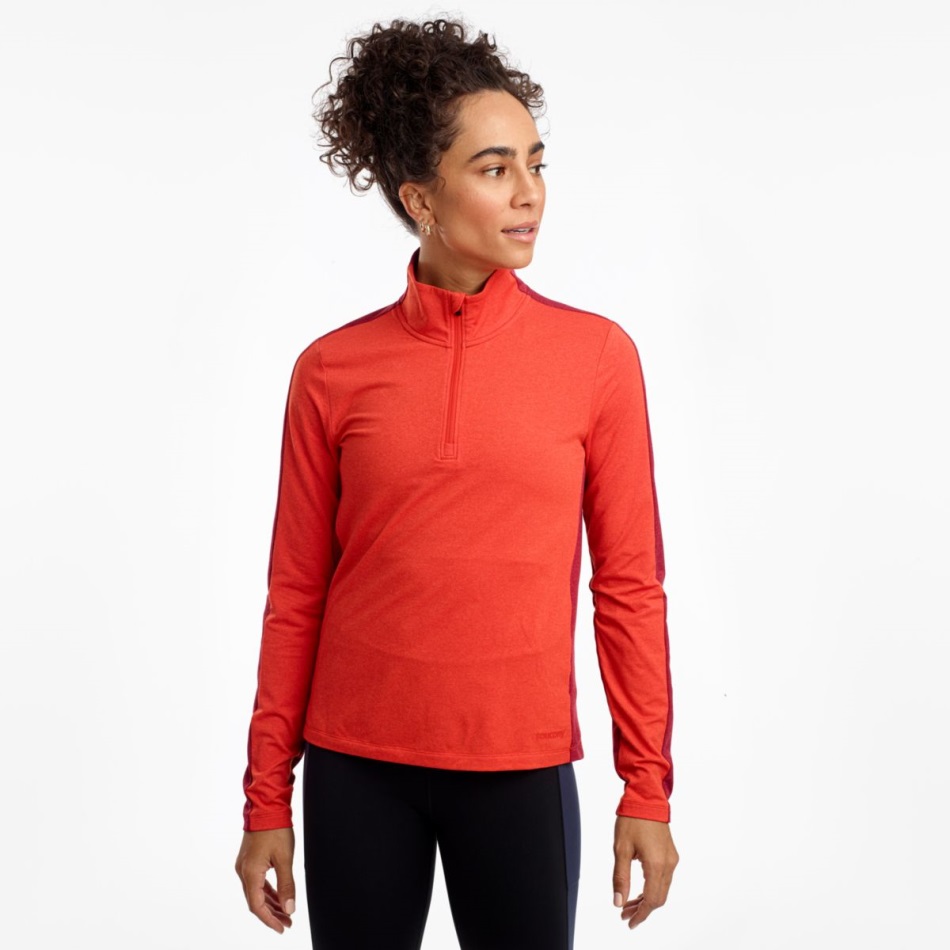 Saucony Duminica 1/4 Zip Poinciana Heather