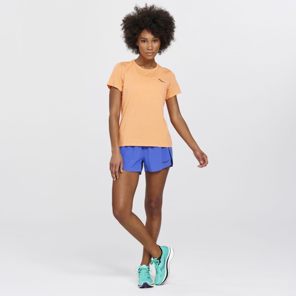 Saucony Time Trial Maneca Scurta Viziorange Heather