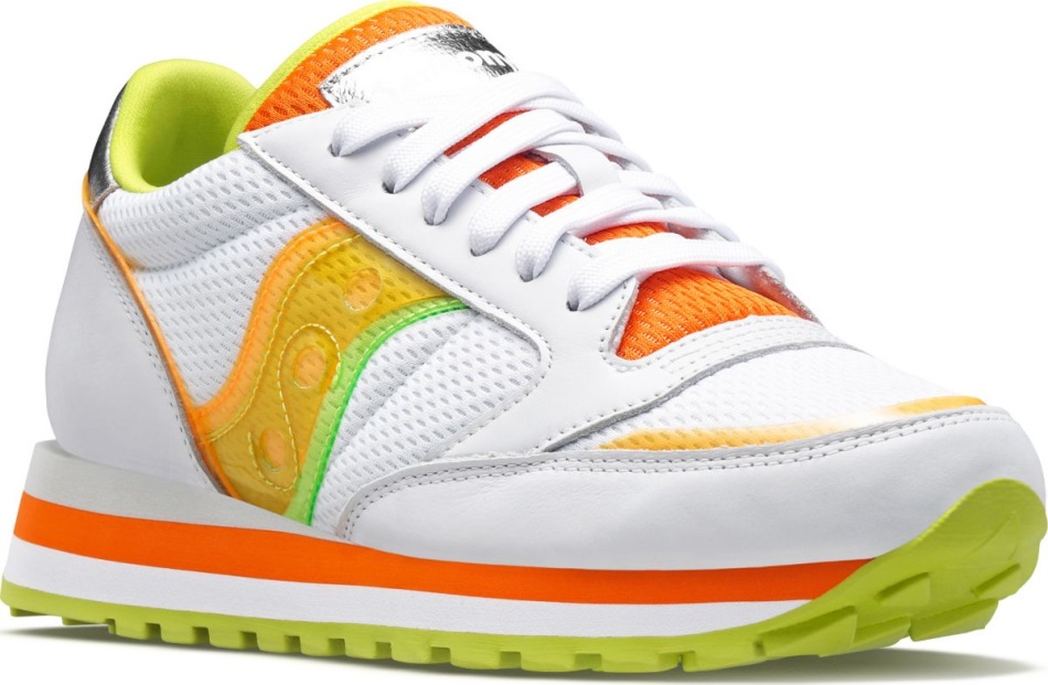 Saucony Alb-portocaliu Triplu Jazz Pentru Femei